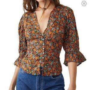 Floral Free People Blouse